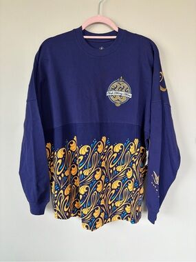 Disney Club 33 Spirit Jersey NWT Navy Blue Gold Filigree Size Small Tinkerbell